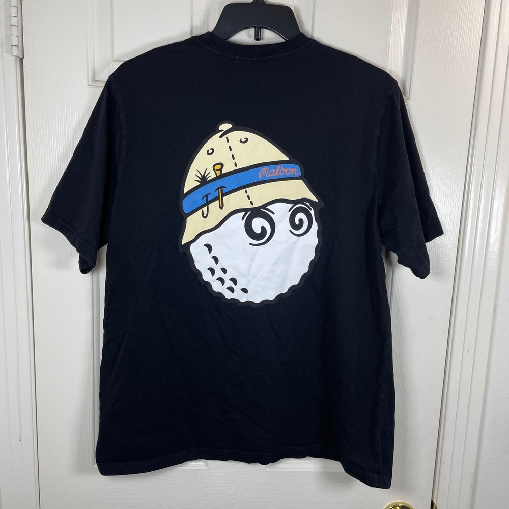 Malbon Golf Buckets Safari Hat Black Pocket Graphic Tee Mens Large Made in USA - Picture 3 of 10